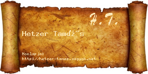 Hetzer Tamás névjegykártya