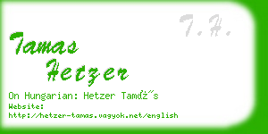 tamas hetzer business card